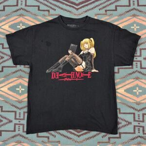 Death Note Misa Amane T-Shirt Black Anime Graphic Tee Size Large Rare Goth Emo